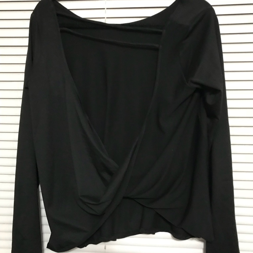 Black open back long sleeve